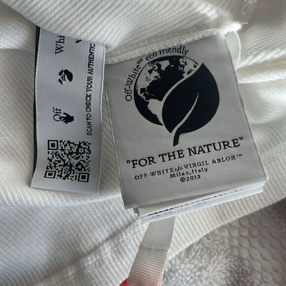 Off-White Logo Stamp Rib-Knit Basic Tee 44/8 Large NWT $335 - Picture 10 of 10